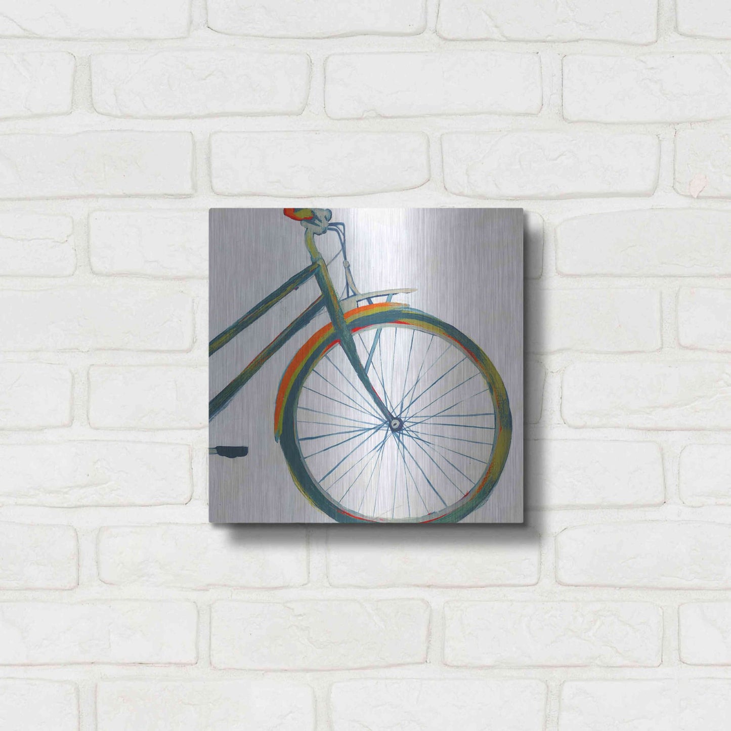 Luxe Metal Art 'Bicycle Diptych II' by Grace Popp, Metal Wall Art,12x12