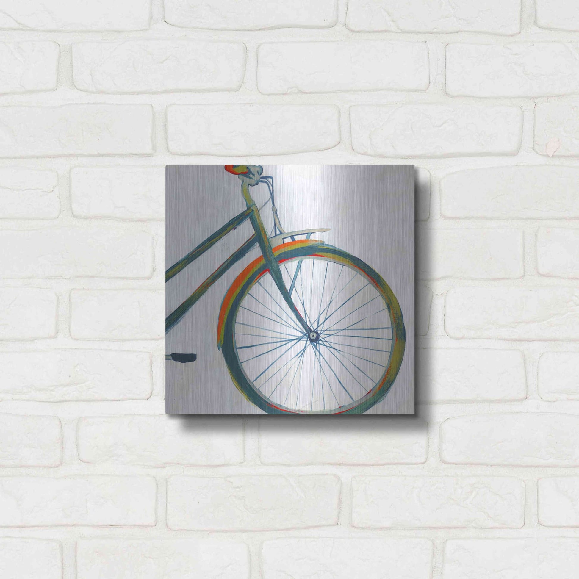 Luxe Metal Art 'Bicycle Diptych II' by Grace Popp, Metal Wall Art,12x12
