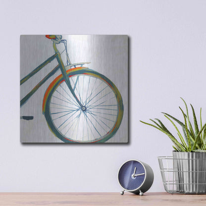 Luxe Metal Art 'Bicycle Diptych II' by Grace Popp, Metal Wall Art,12x12