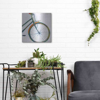Luxe Metal Art 'Bicycle Diptych II' by Grace Popp, Metal Wall Art,12x12