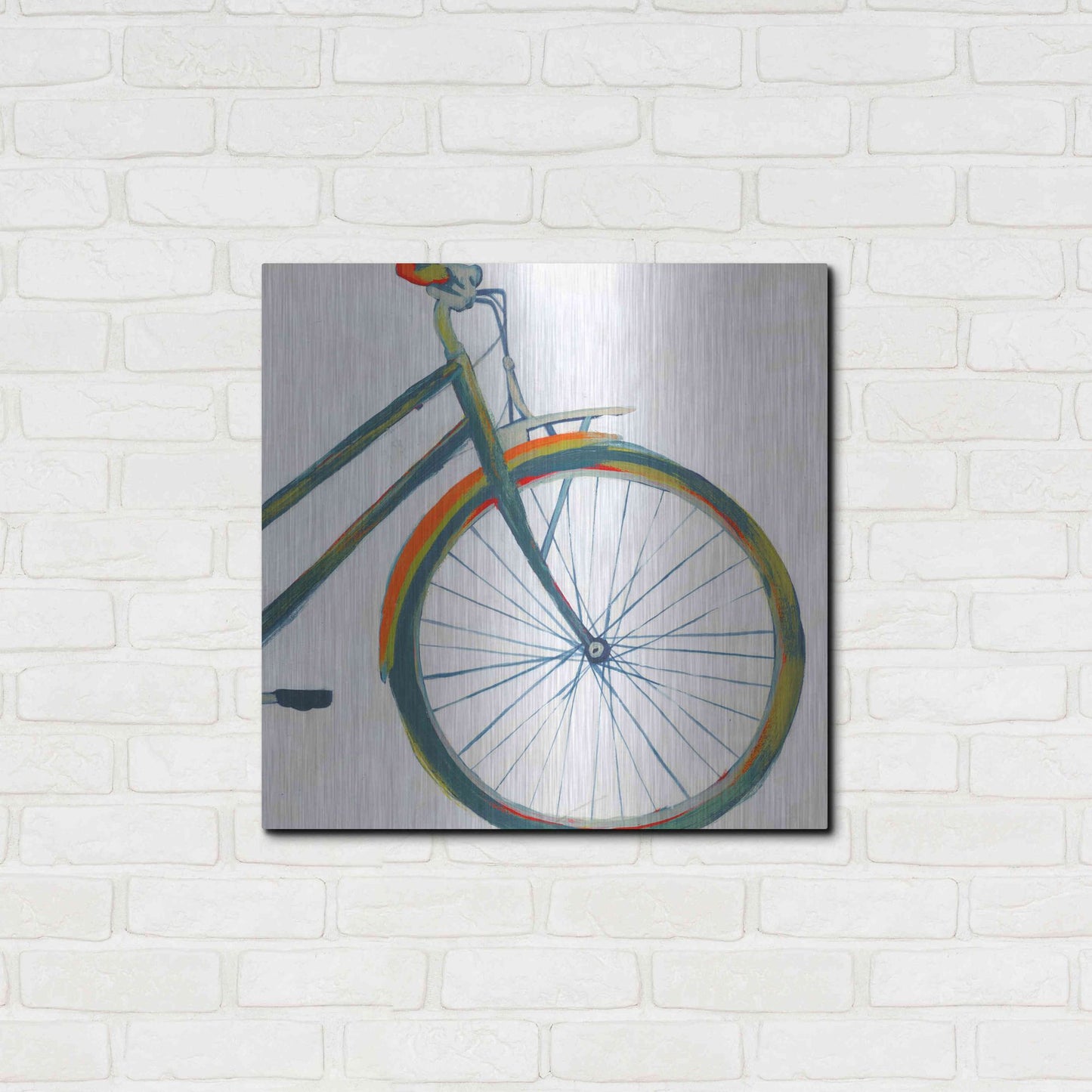 Luxe Metal Art 'Bicycle Diptych II' by Grace Popp, Metal Wall Art,24x24