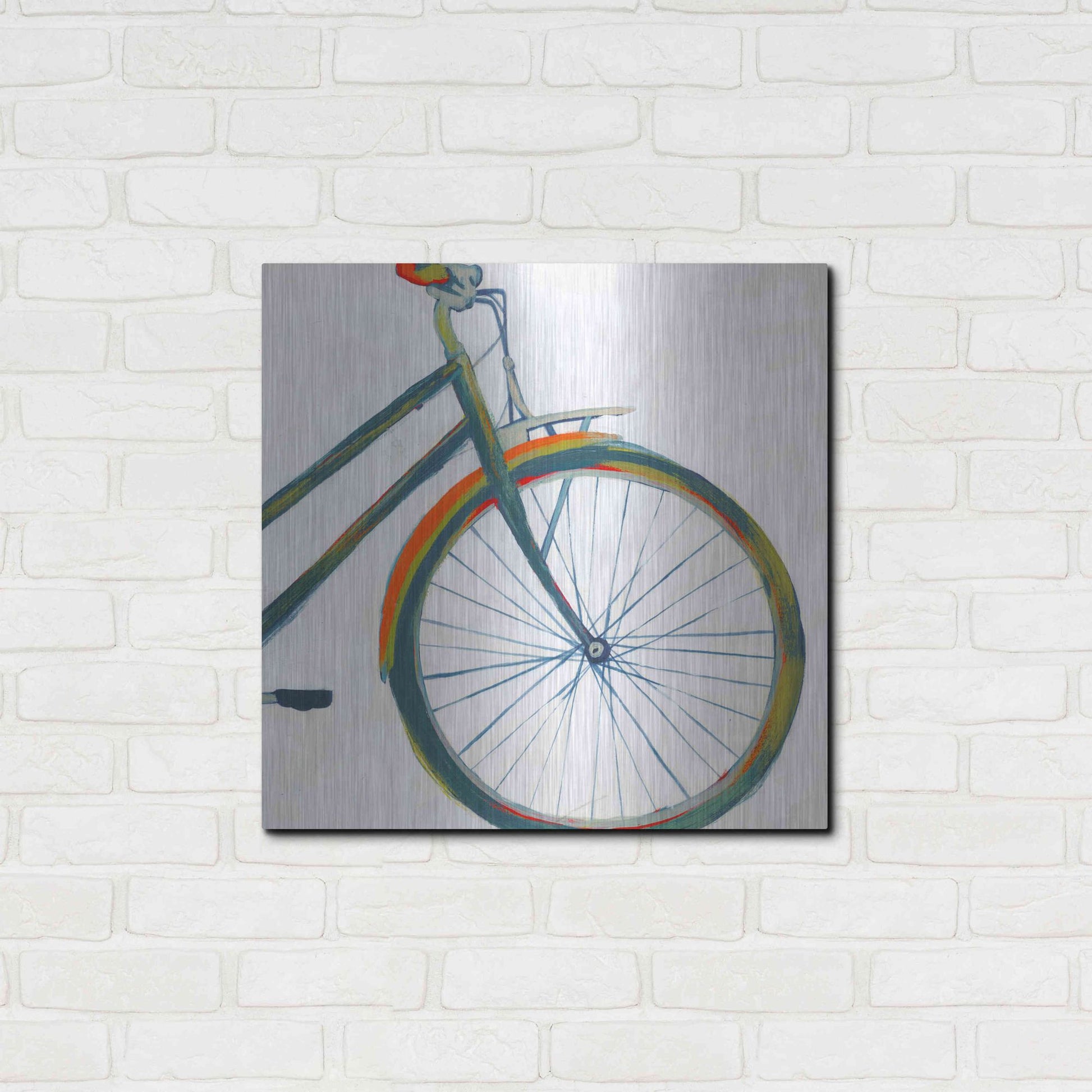 Luxe Metal Art 'Bicycle Diptych II' by Grace Popp, Metal Wall Art,24x24