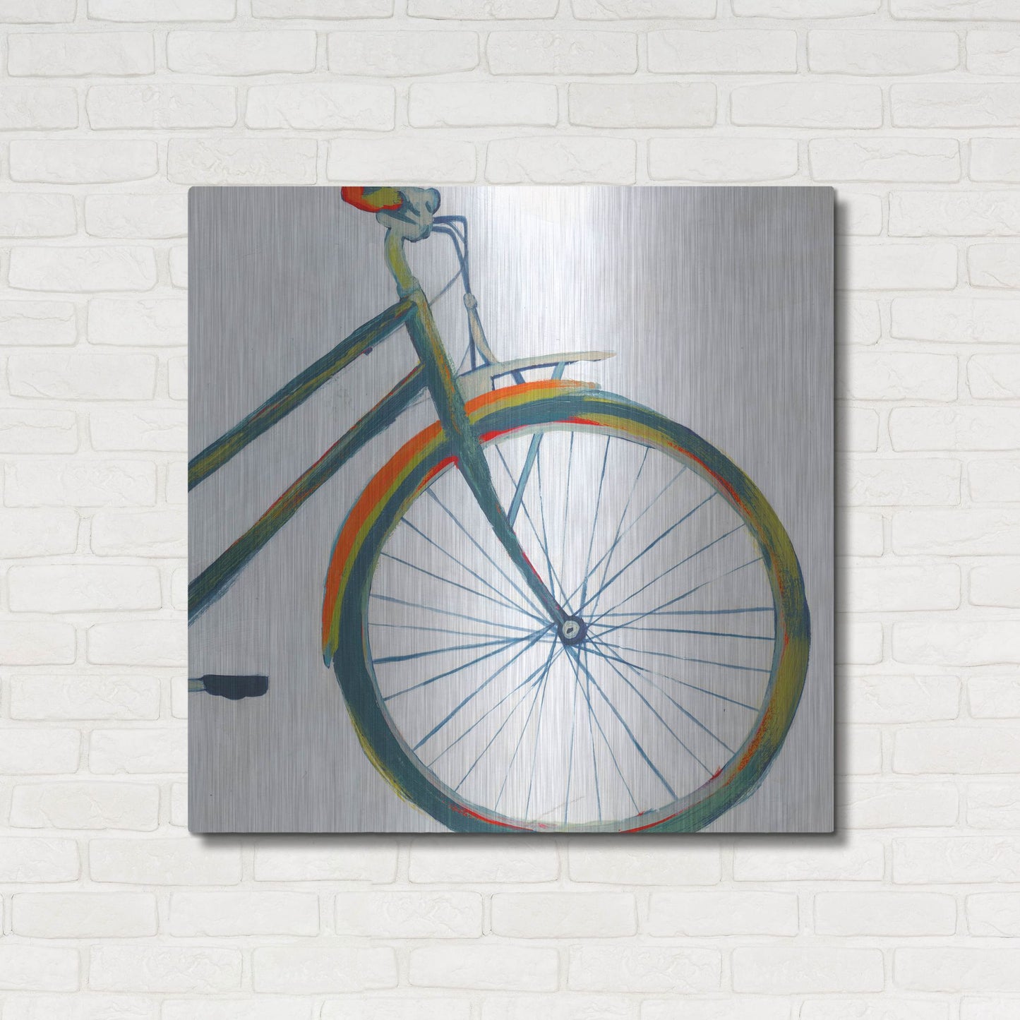 Luxe Metal Art 'Bicycle Diptych II' by Grace Popp, Metal Wall Art,36x36