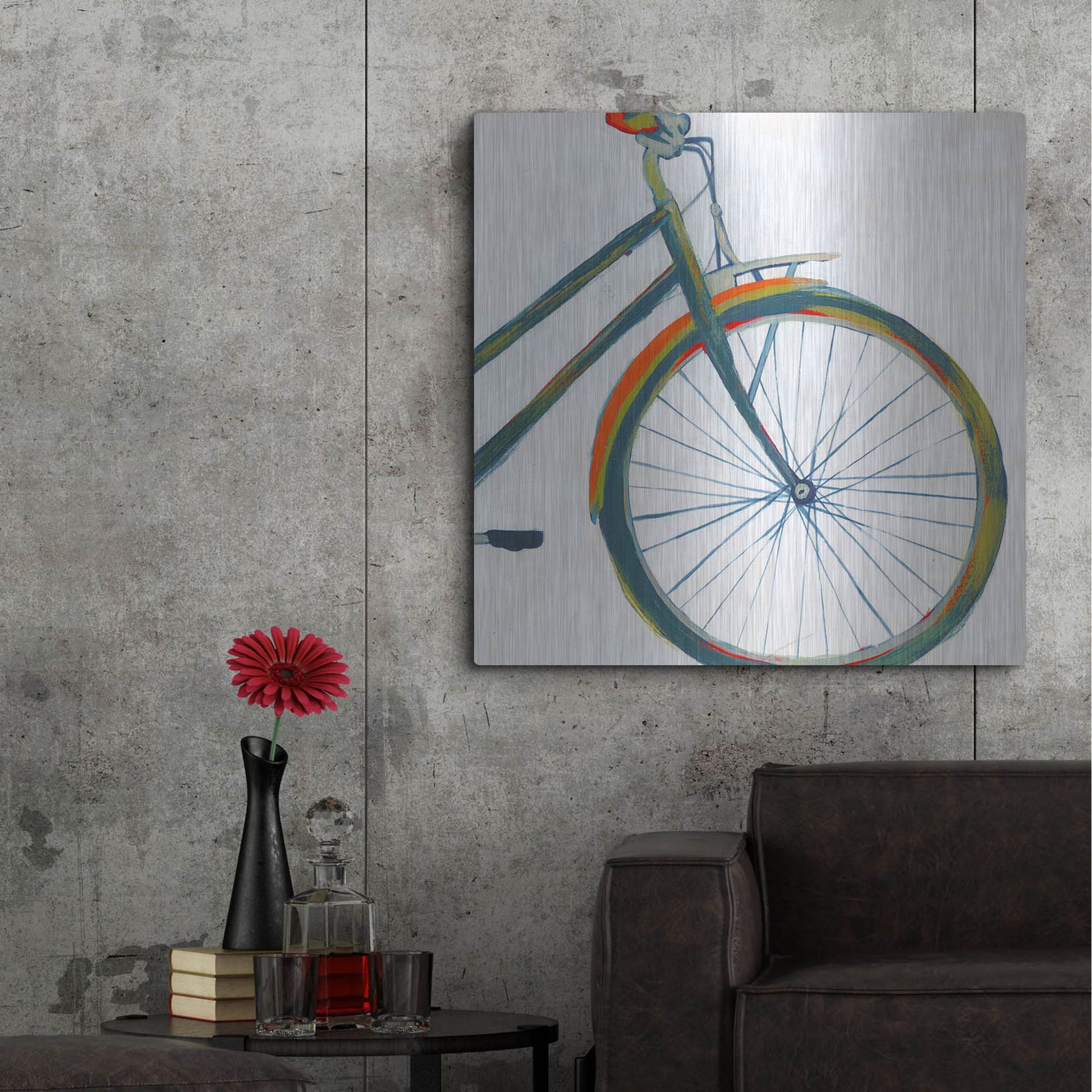 Luxe Metal Art 'Bicycle Diptych II' by Grace Popp, Metal Wall Art,36x36