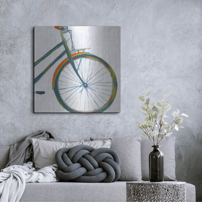 Luxe Metal Art 'Bicycle Diptych II' by Grace Popp, Metal Wall Art,36x36