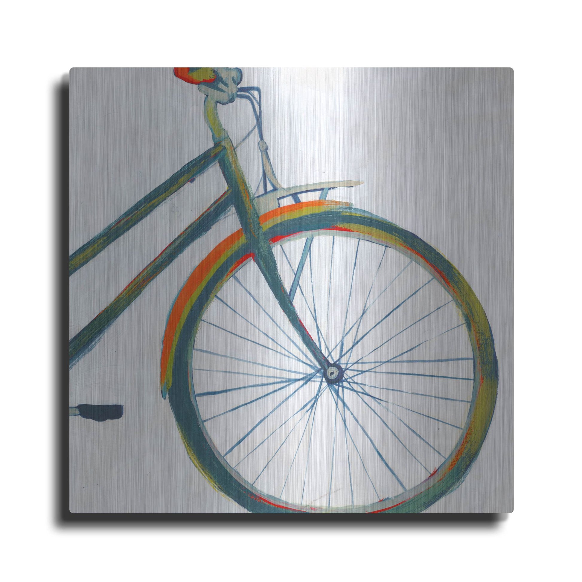 Luxe Metal Art 'Bicycle Diptych II' by Grace Popp, Metal Wall Art
