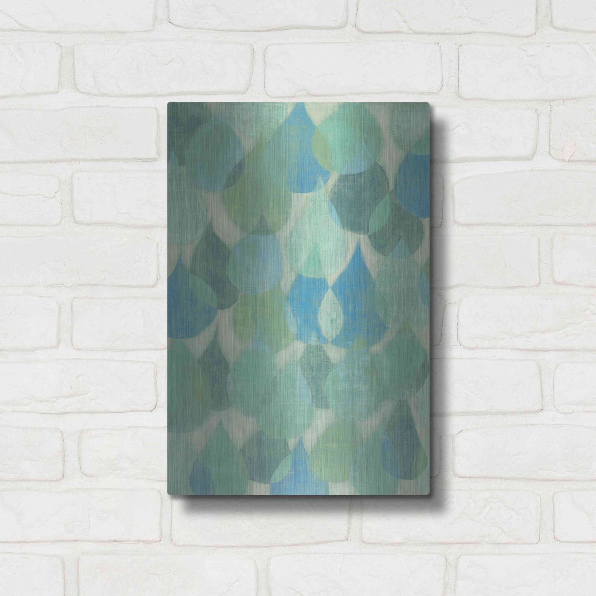 Luxe Metal Art 'Rain Drops II' by Grace Popp, Metal Wall Art,12x16