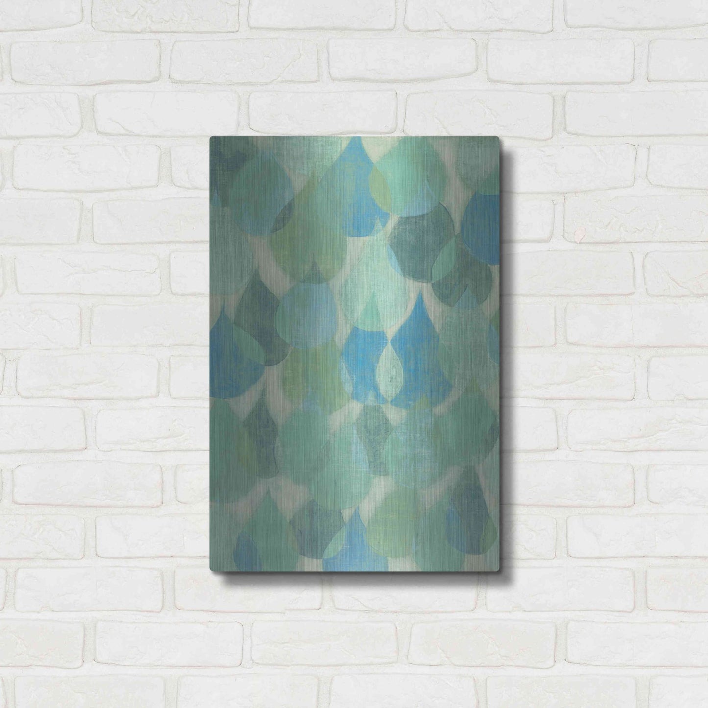 Luxe Metal Art 'Rain Drops II' by Grace Popp, Metal Wall Art,16x24