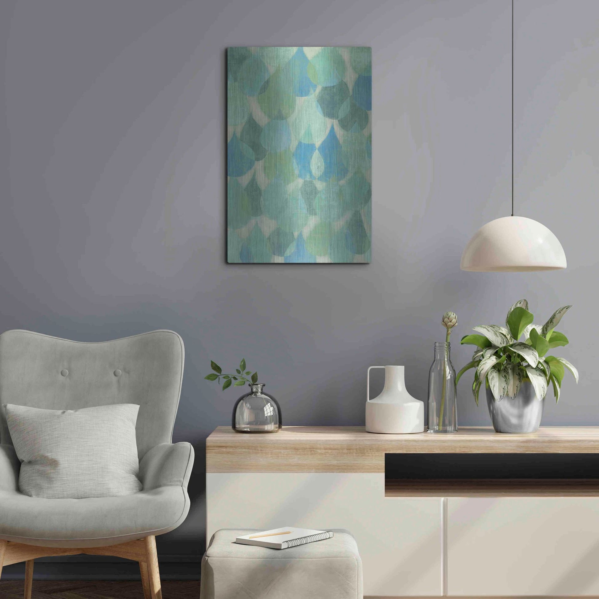 Luxe Metal Art 'Rain Drops II' by Grace Popp, Metal Wall Art,16x24