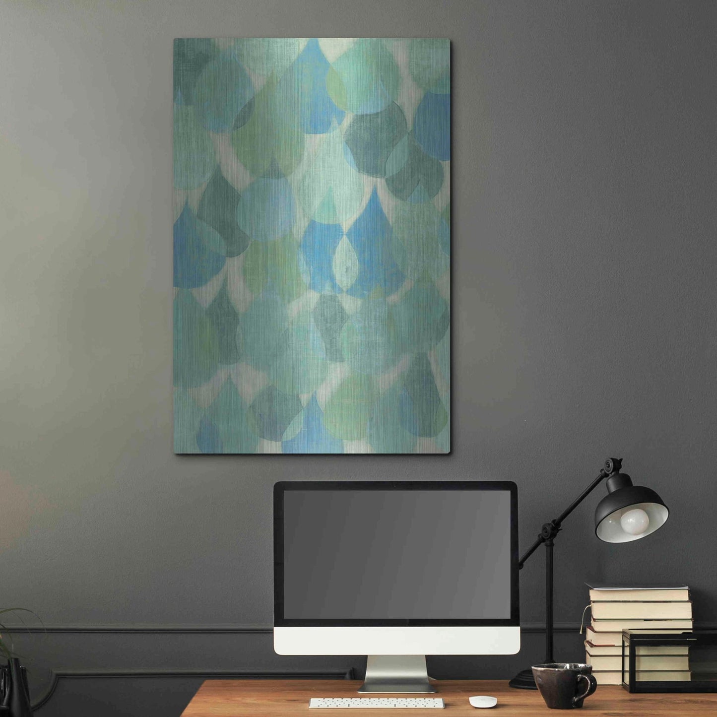 Luxe Metal Art 'Rain Drops II' by Grace Popp, Metal Wall Art,24x36