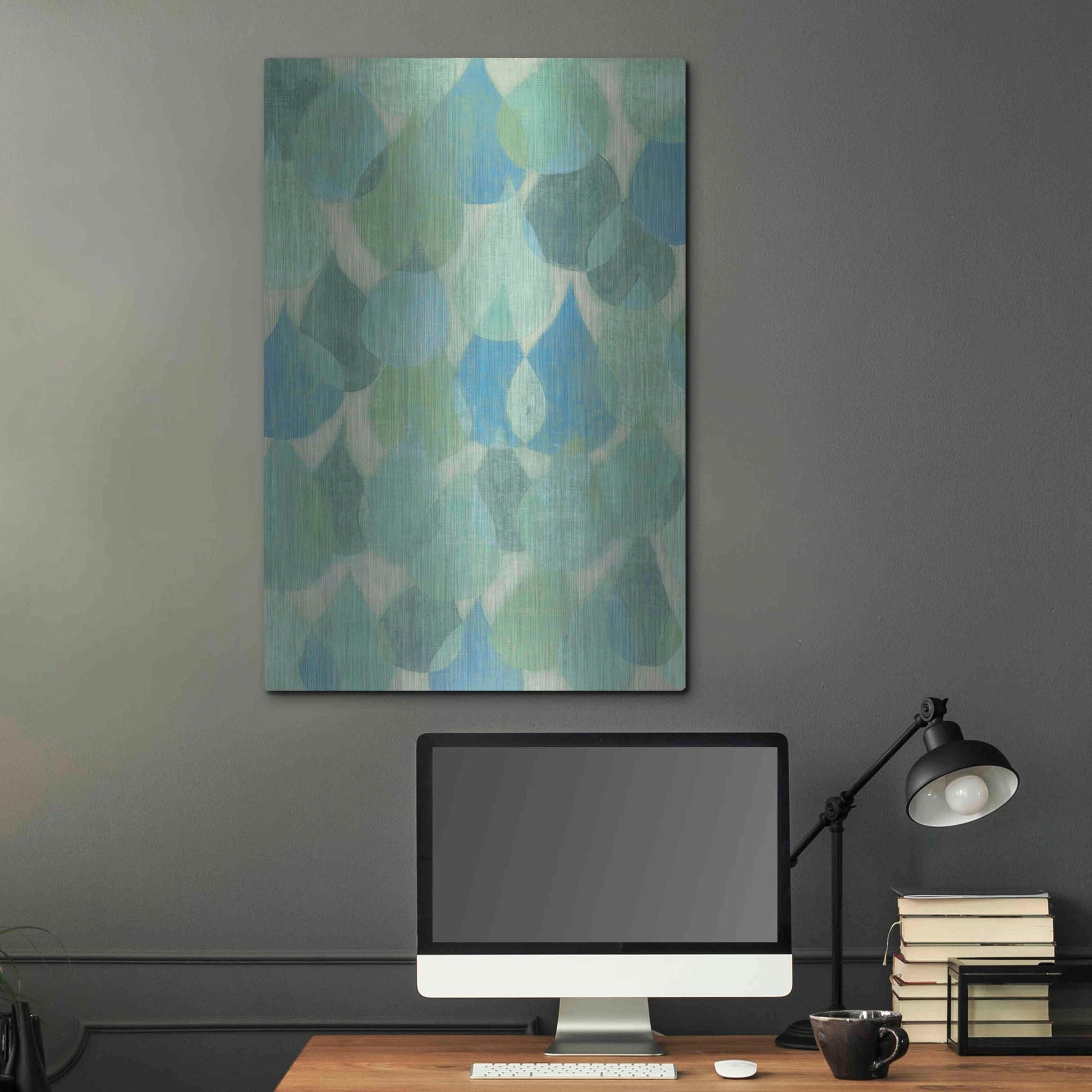 Luxe Metal Art 'Rain Drops II' by Grace Popp, Metal Wall Art,24x36