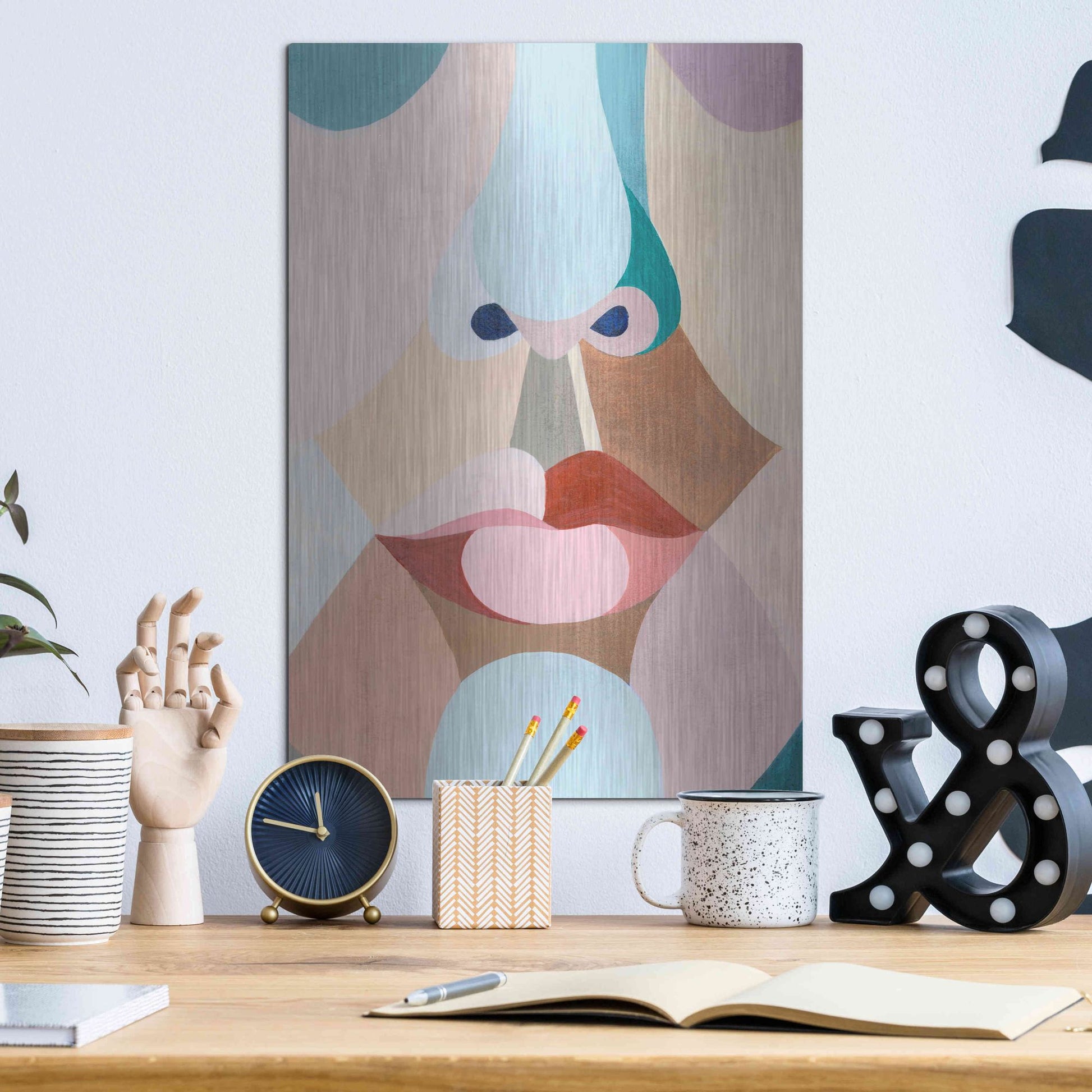 Luxe Metal Art 'Delicate Features I' by Grace Popp, Metal Wall Art,12x16