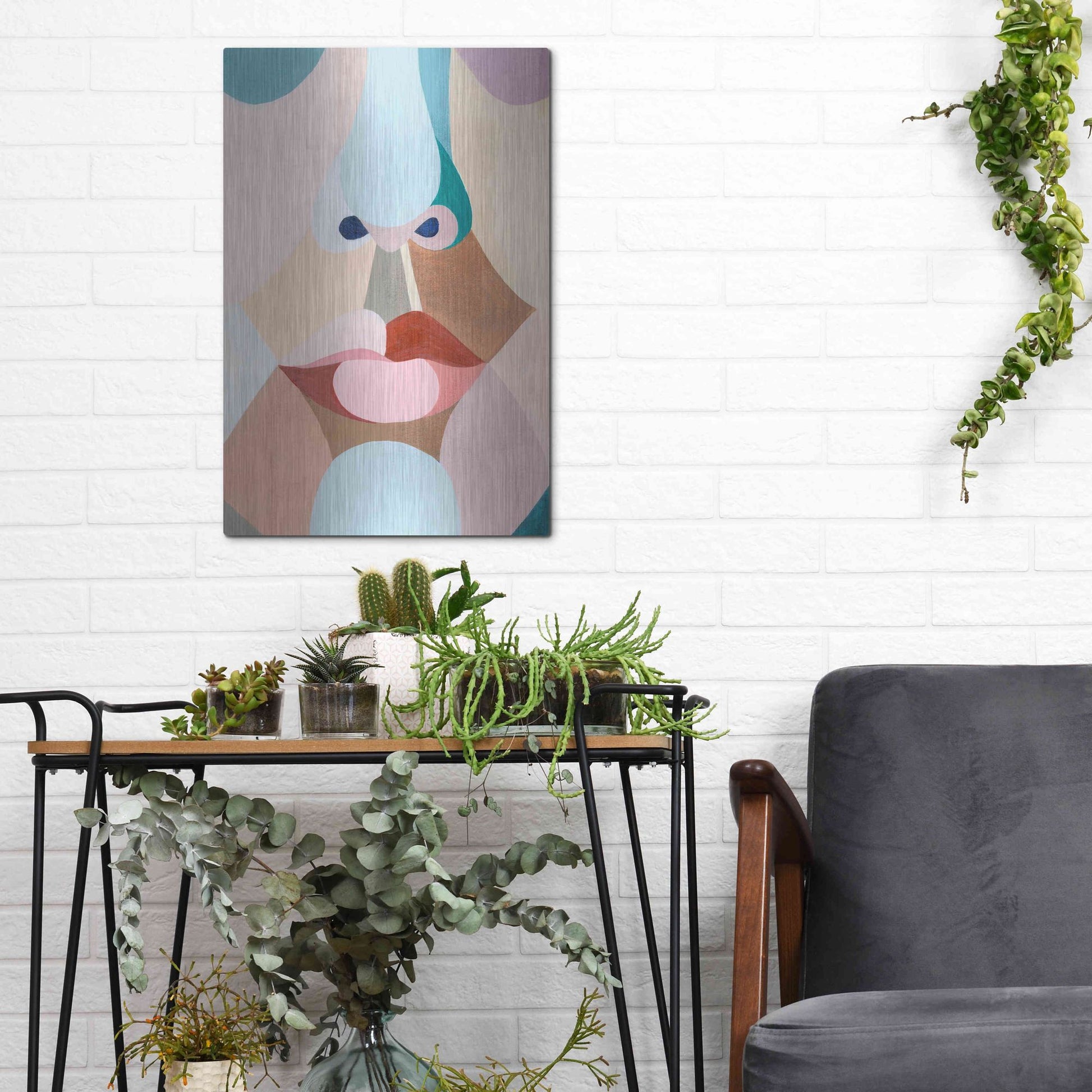 Luxe Metal Art 'Delicate Features I' by Grace Popp, Metal Wall Art,12x16