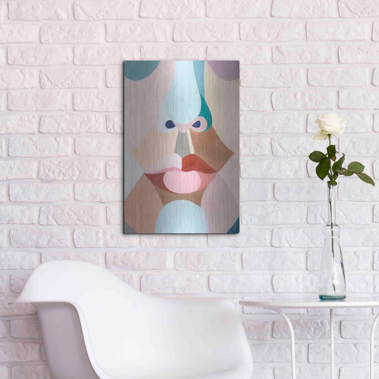 Luxe Metal Art 'Delicate Features I' by Grace Popp, Metal Wall Art,16x24