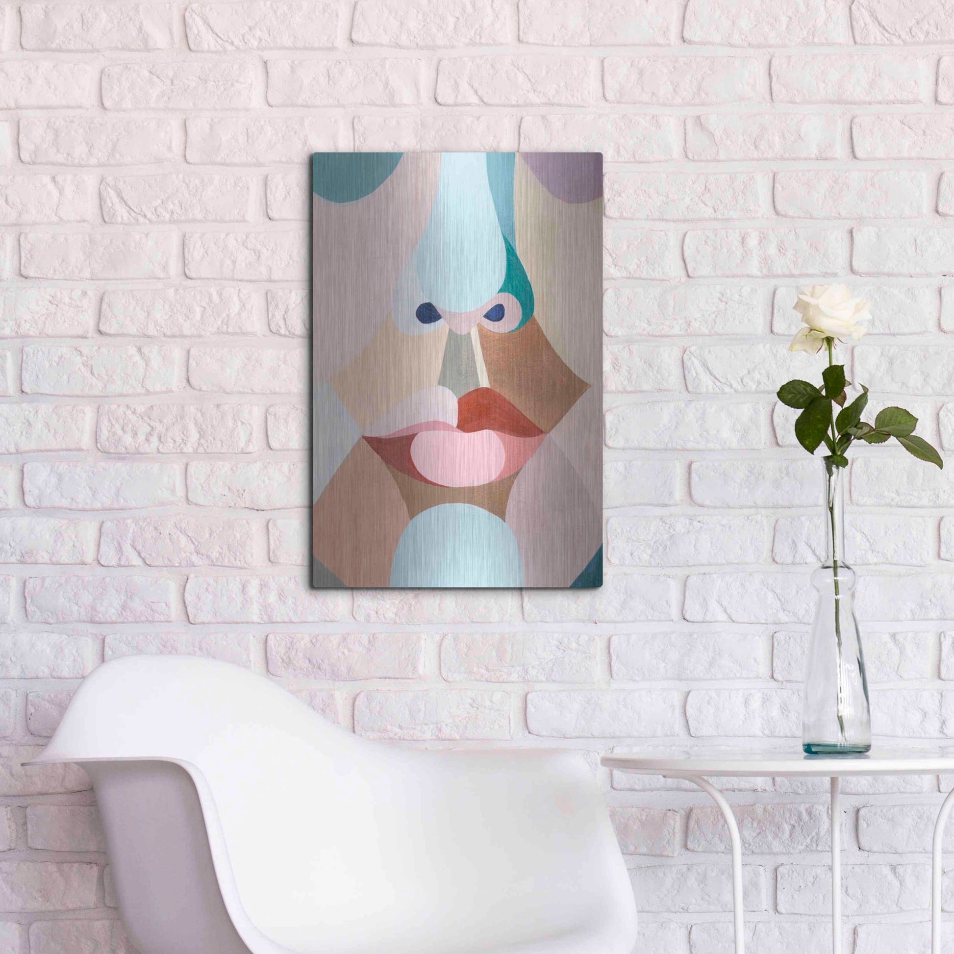 Luxe Metal Art 'Delicate Features I' by Grace Popp, Metal Wall Art,16x24