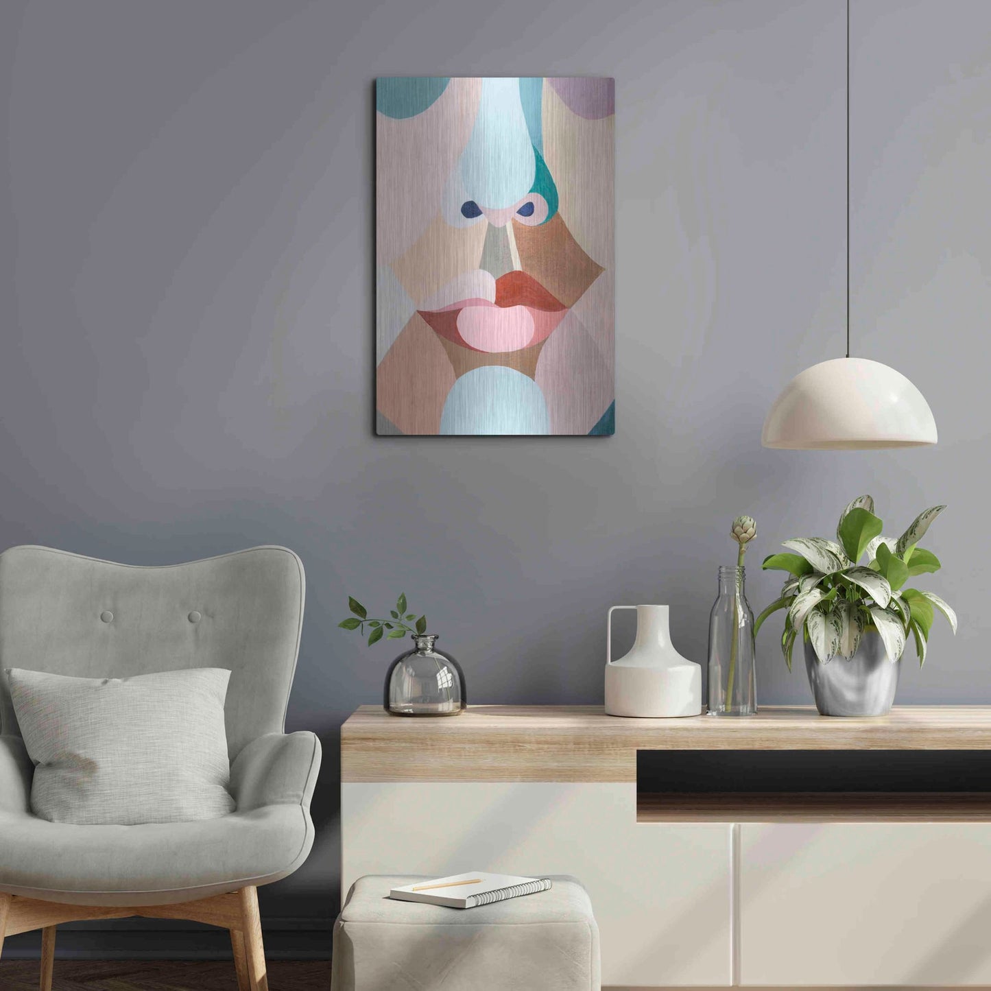 Luxe Metal Art 'Delicate Features I' by Grace Popp, Metal Wall Art,16x24