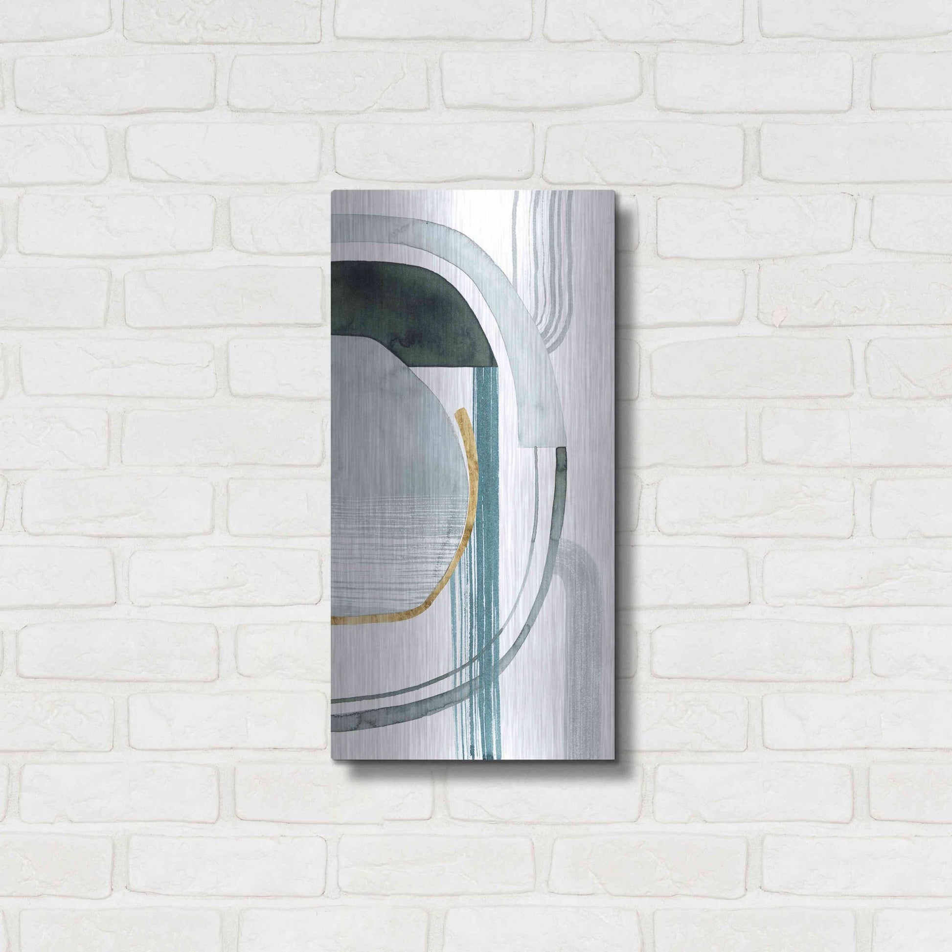 Luxe Metal Art 'Gradient Gears II' by Grace Popp, Metal Wall Art,12x24