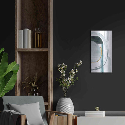 Luxe Metal Art 'Gradient Gears II' by Grace Popp, Metal Wall Art,12x24
