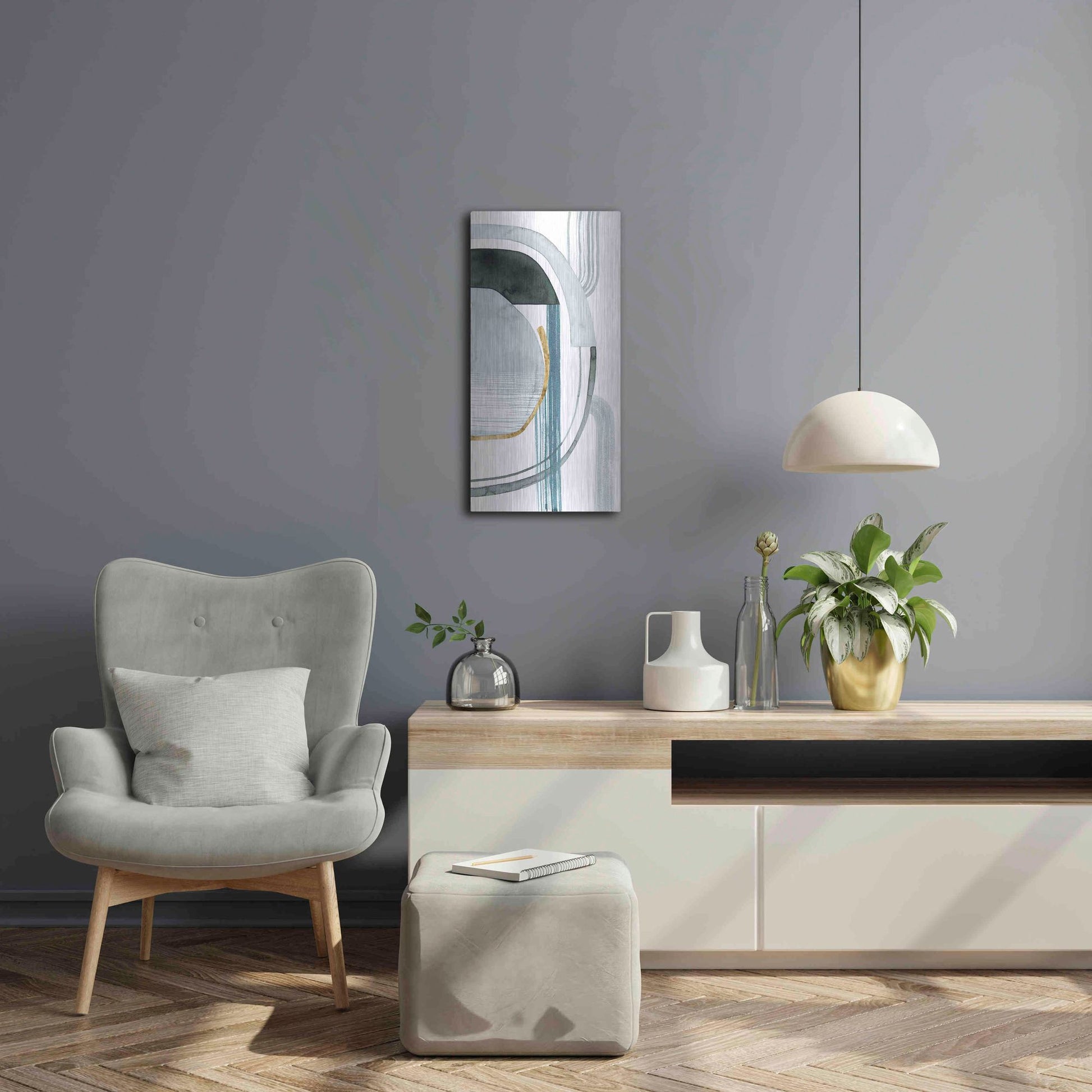 Luxe Metal Art 'Gradient Gears II' by Grace Popp, Metal Wall Art,12x24
