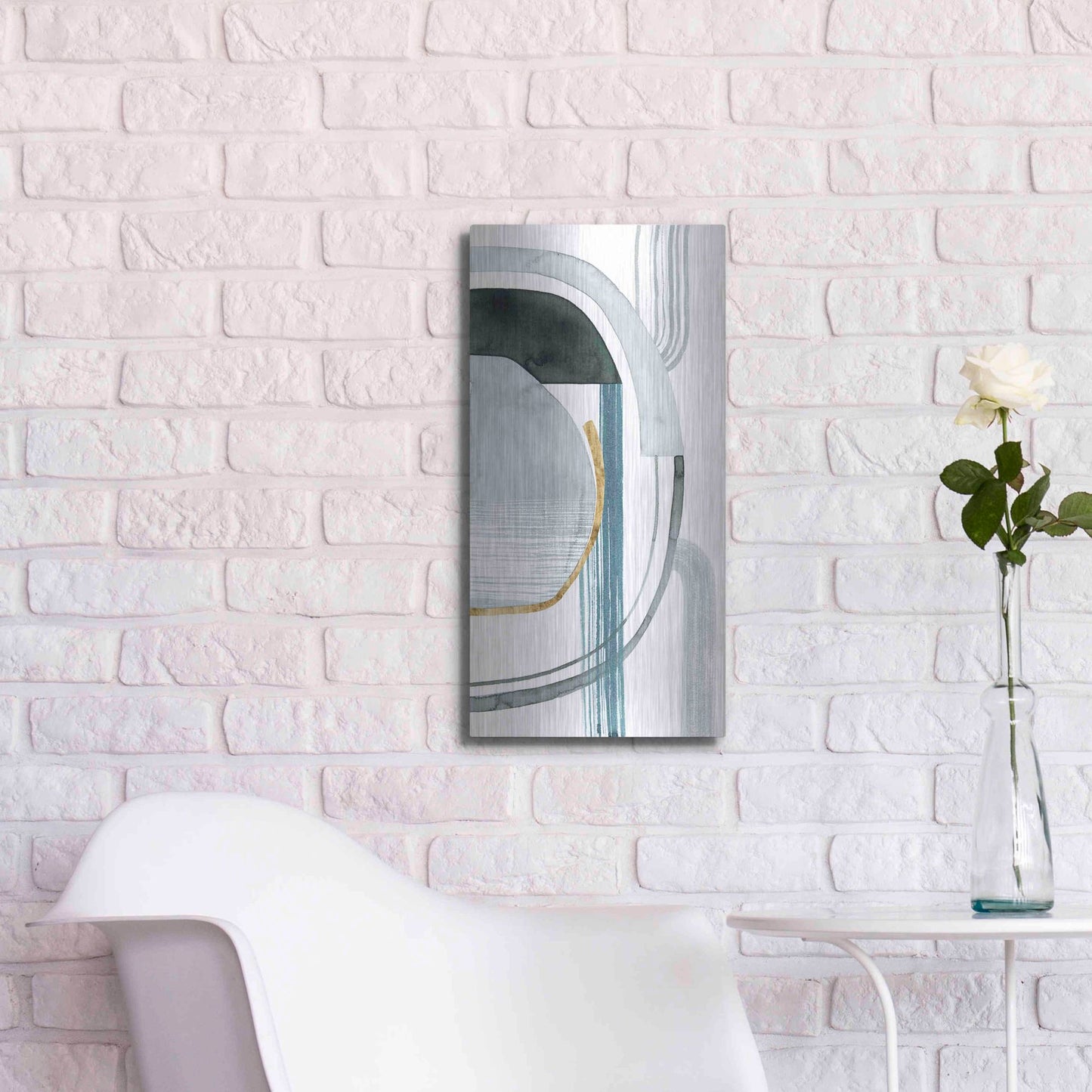 Luxe Metal Art 'Gradient Gears II' by Grace Popp, Metal Wall Art,12x24