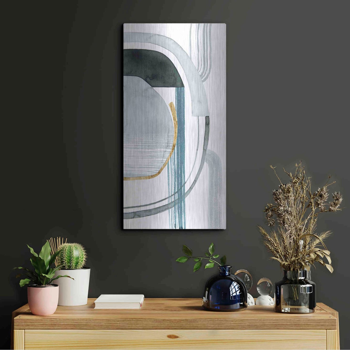 Luxe Metal Art 'Gradient Gears II' by Grace Popp, Metal Wall Art,12x24