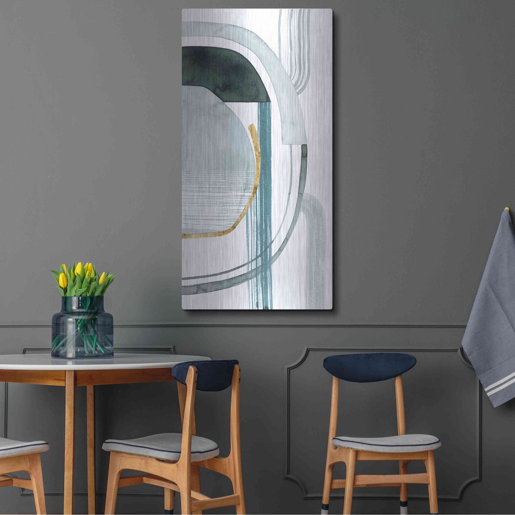 Luxe Metal Art 'Gradient Gears II' by Grace Popp, Metal Wall Art,24x48