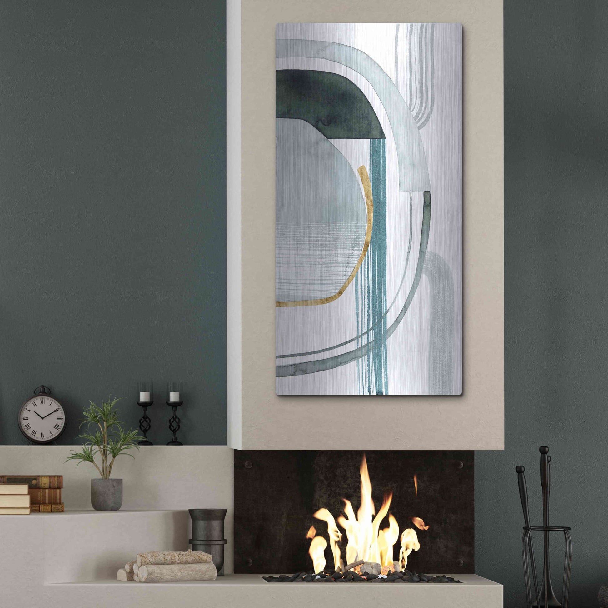 Luxe Metal Art 'Gradient Gears II' by Grace Popp, Metal Wall Art,24x48