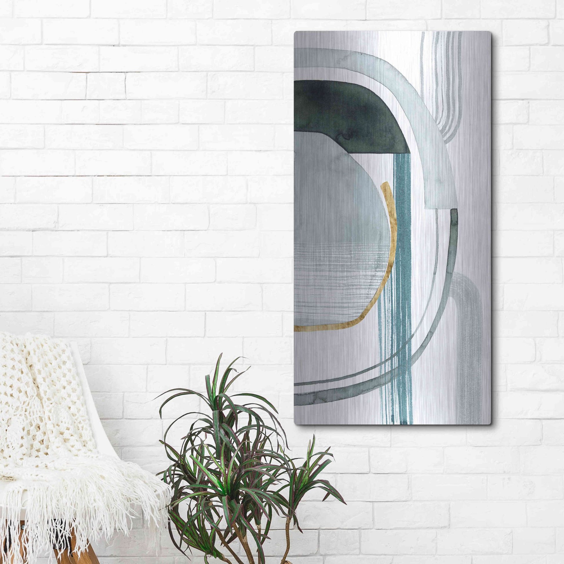Luxe Metal Art 'Gradient Gears II' by Grace Popp, Metal Wall Art,24x48