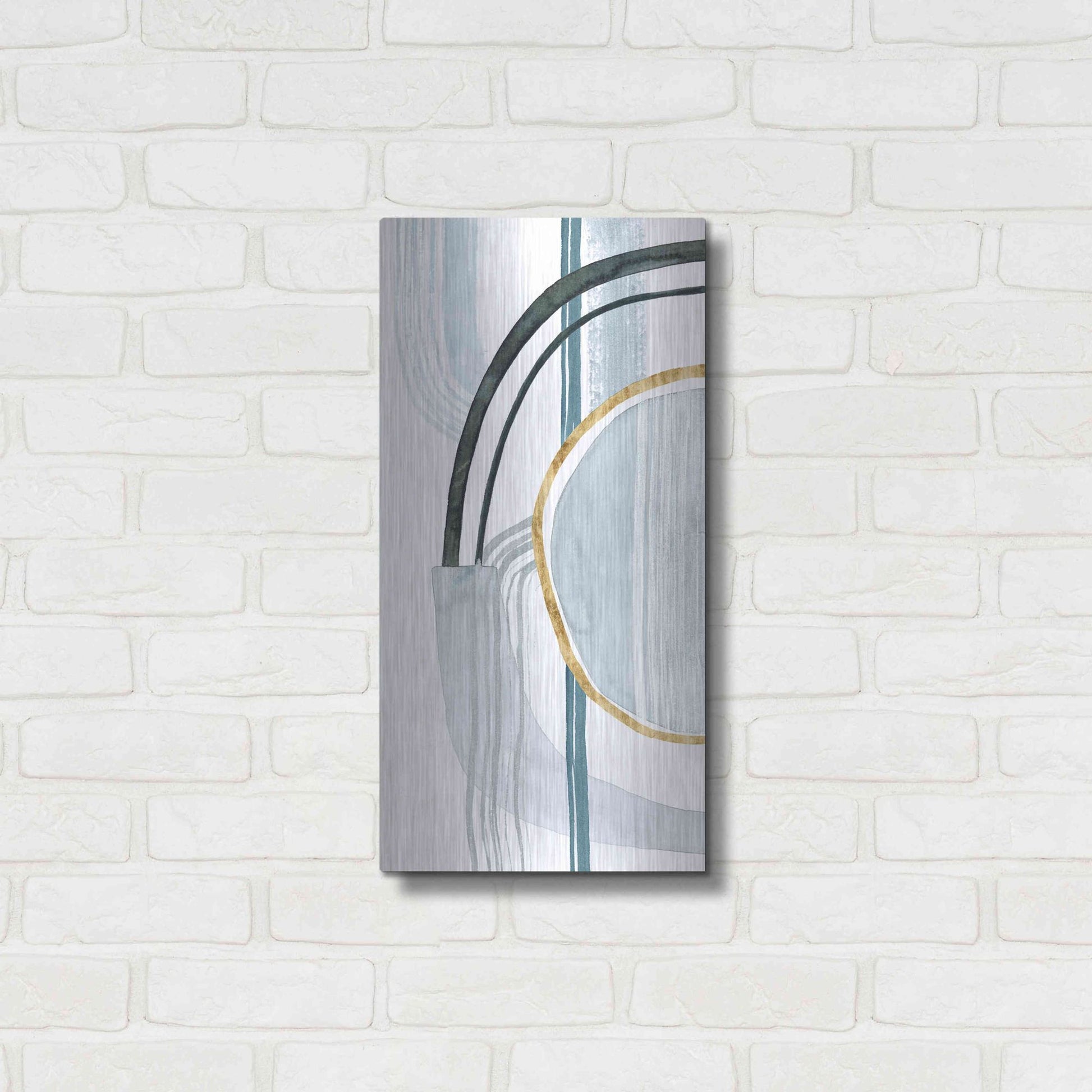 Luxe Metal Art 'Gradient Gears I' by Grace Popp, Metal Wall Art,12x24
