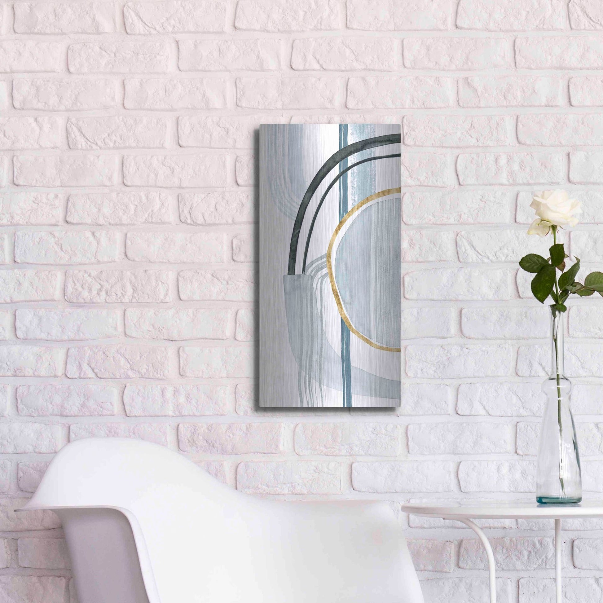 Luxe Metal Art 'Gradient Gears I' by Grace Popp, Metal Wall Art,12x24