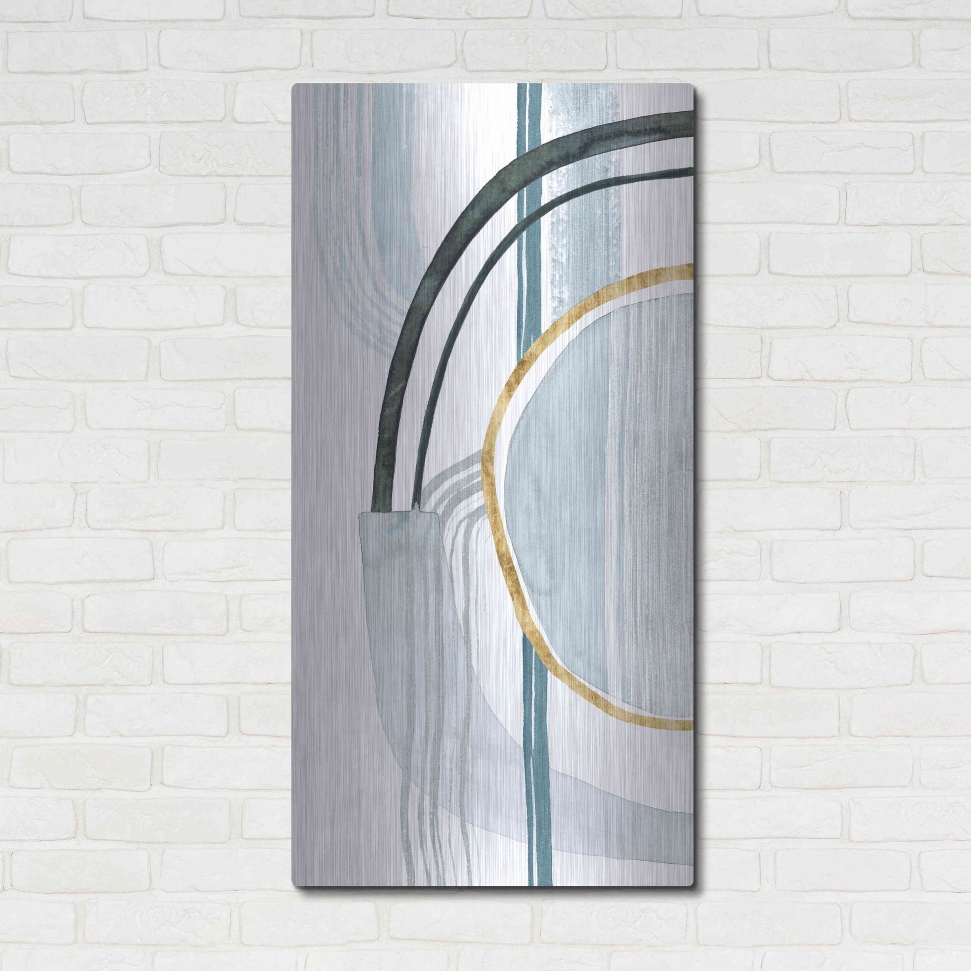 Luxe Metal Art 'Gradient Gears I' by Grace Popp, Metal Wall Art,24x48