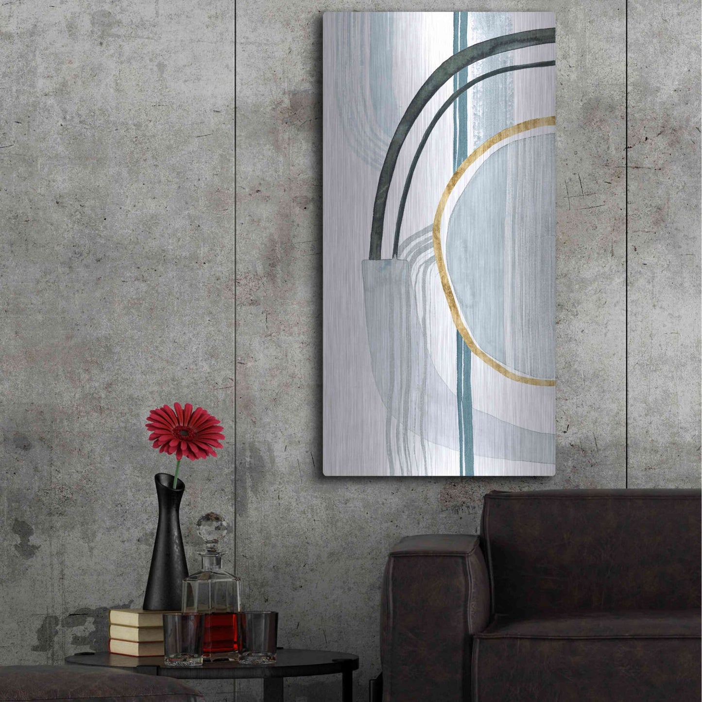 Luxe Metal Art 'Gradient Gears I' by Grace Popp, Metal Wall Art,24x48