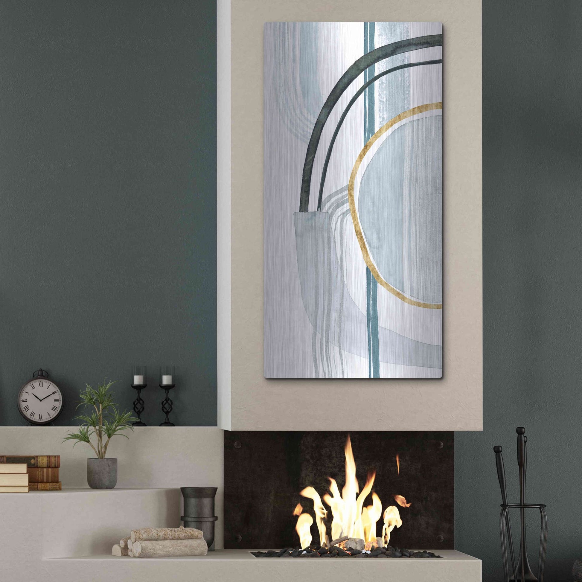 Luxe Metal Art 'Gradient Gears I' by Grace Popp, Metal Wall Art,24x48