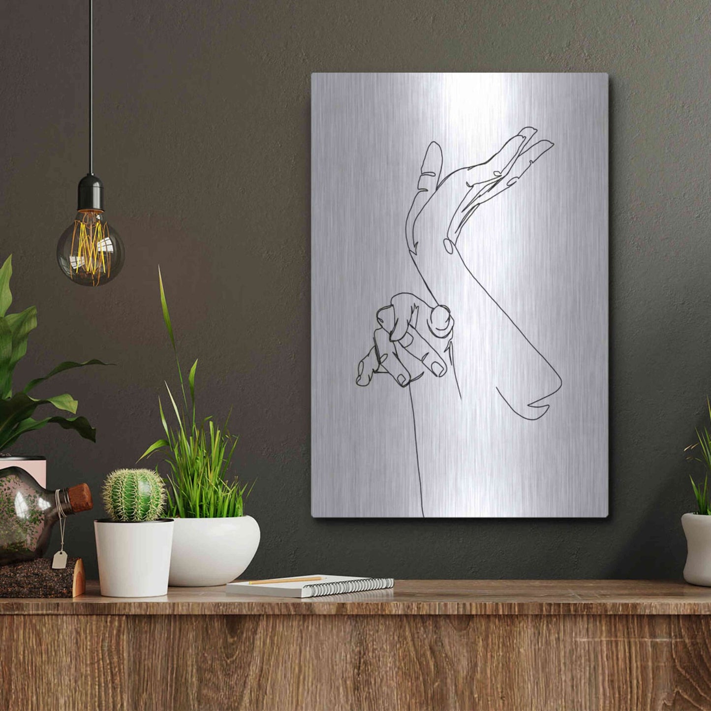 Luxe Metal Art 'Magic Hands II' by Grace Popp, Metal Wall Art,12x16