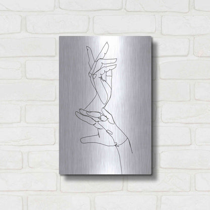 Luxe Metal Art 'Magic Hands I' by Grace Popp, Metal Wall Art,12x16
