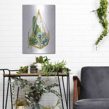 Luxe Metal Art 'Wild Terrarium IV' by Grace Popp, Metal Wall Art,12x16