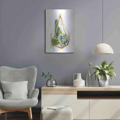 Luxe Metal Art 'Wild Terrarium IV' by Grace Popp, Metal Wall Art,16x24