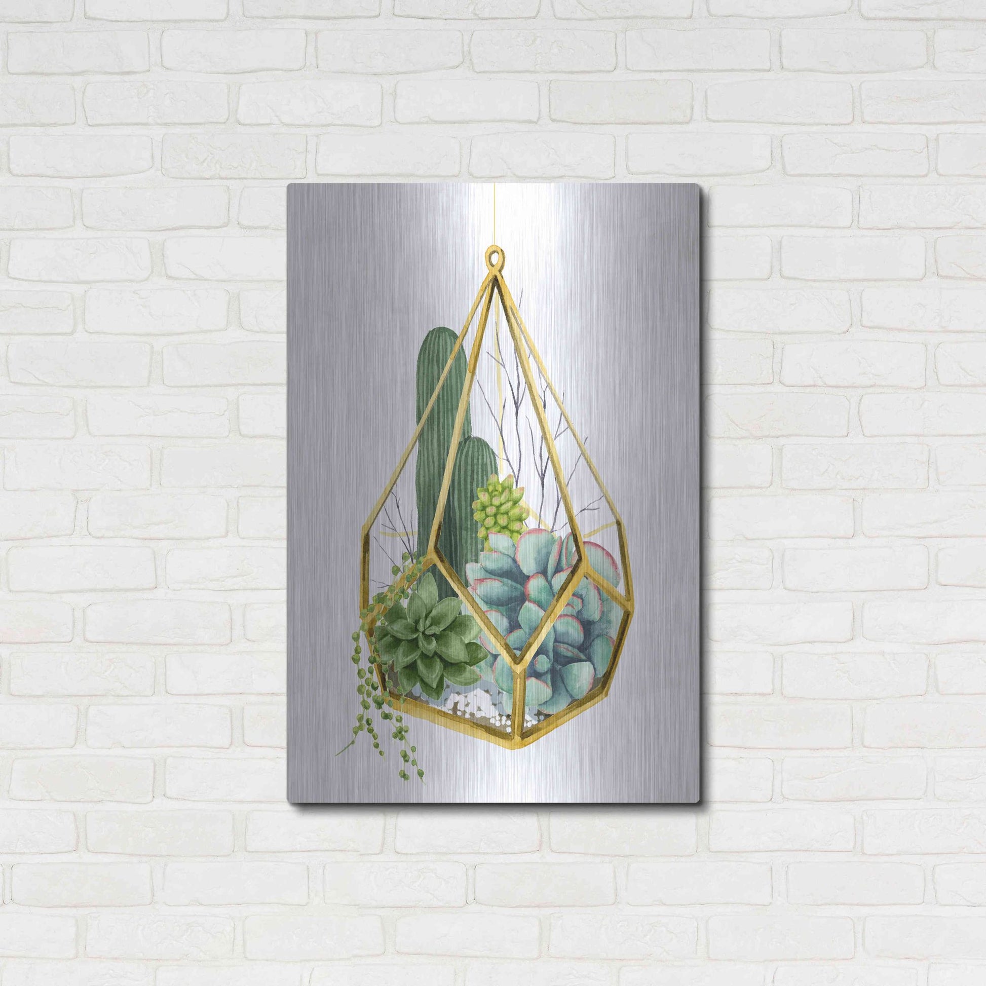 Luxe Metal Art 'Wild Terrarium IV' by Grace Popp, Metal Wall Art,24x36