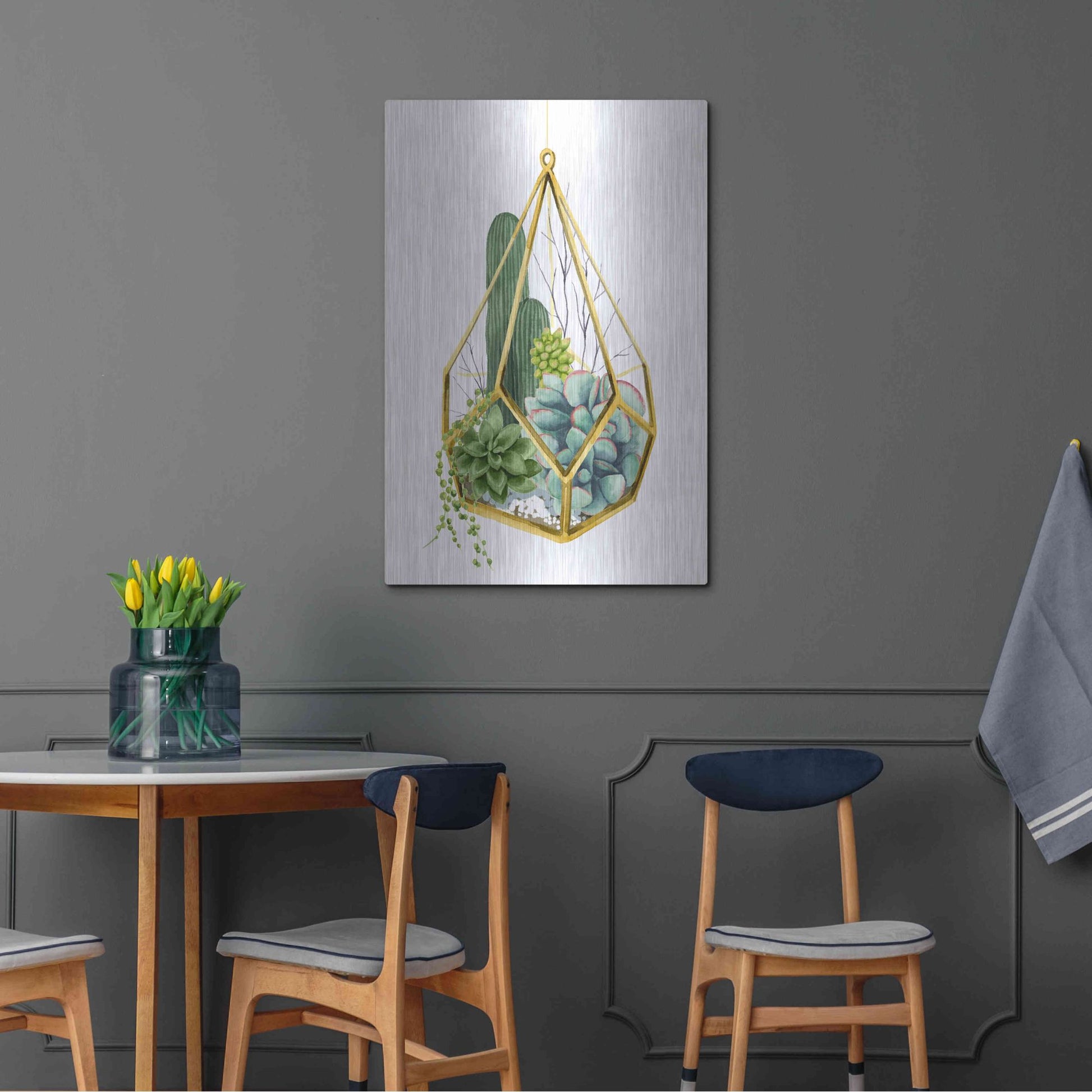 Luxe Metal Art 'Wild Terrarium IV' by Grace Popp, Metal Wall Art,24x36