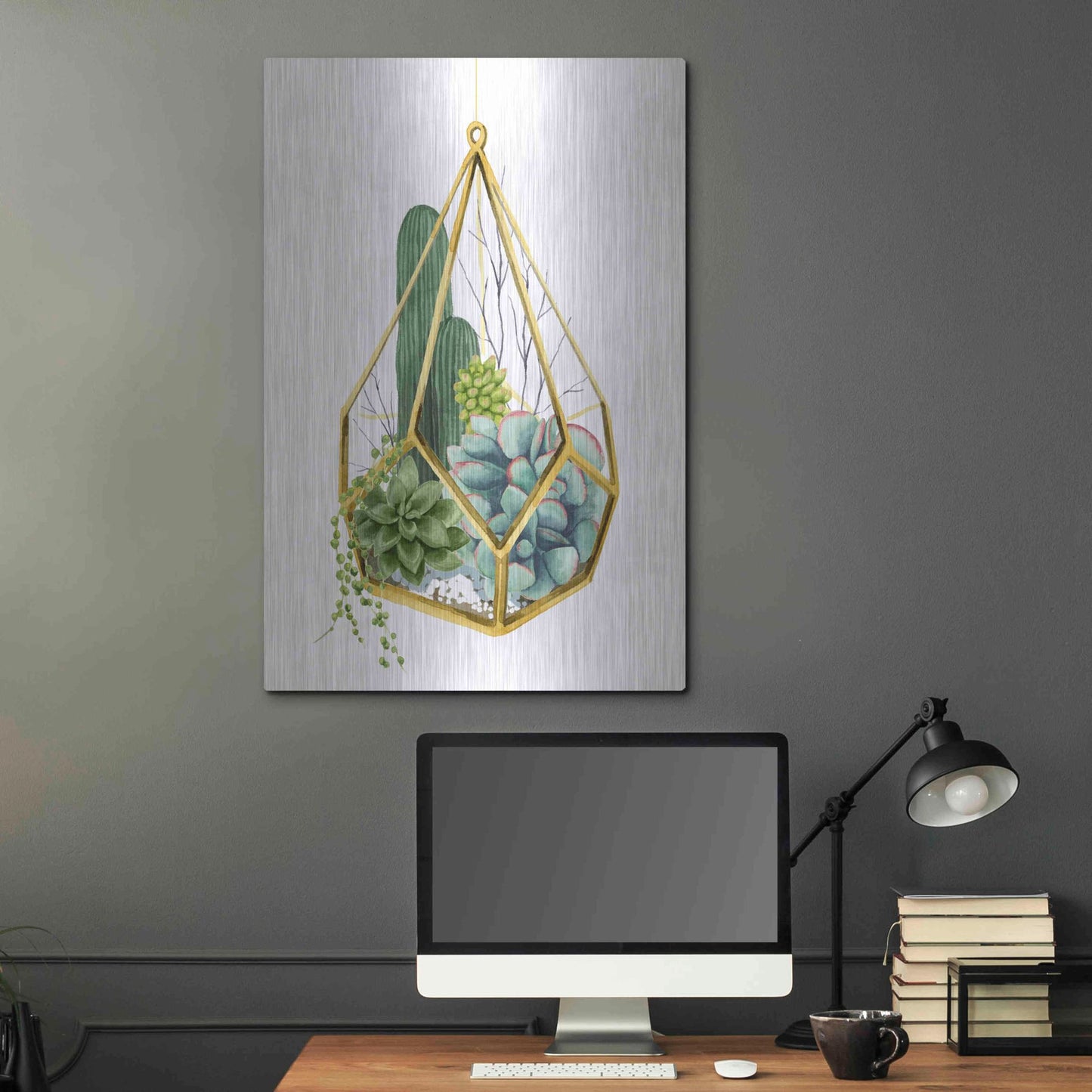Luxe Metal Art 'Wild Terrarium IV' by Grace Popp, Metal Wall Art,24x36