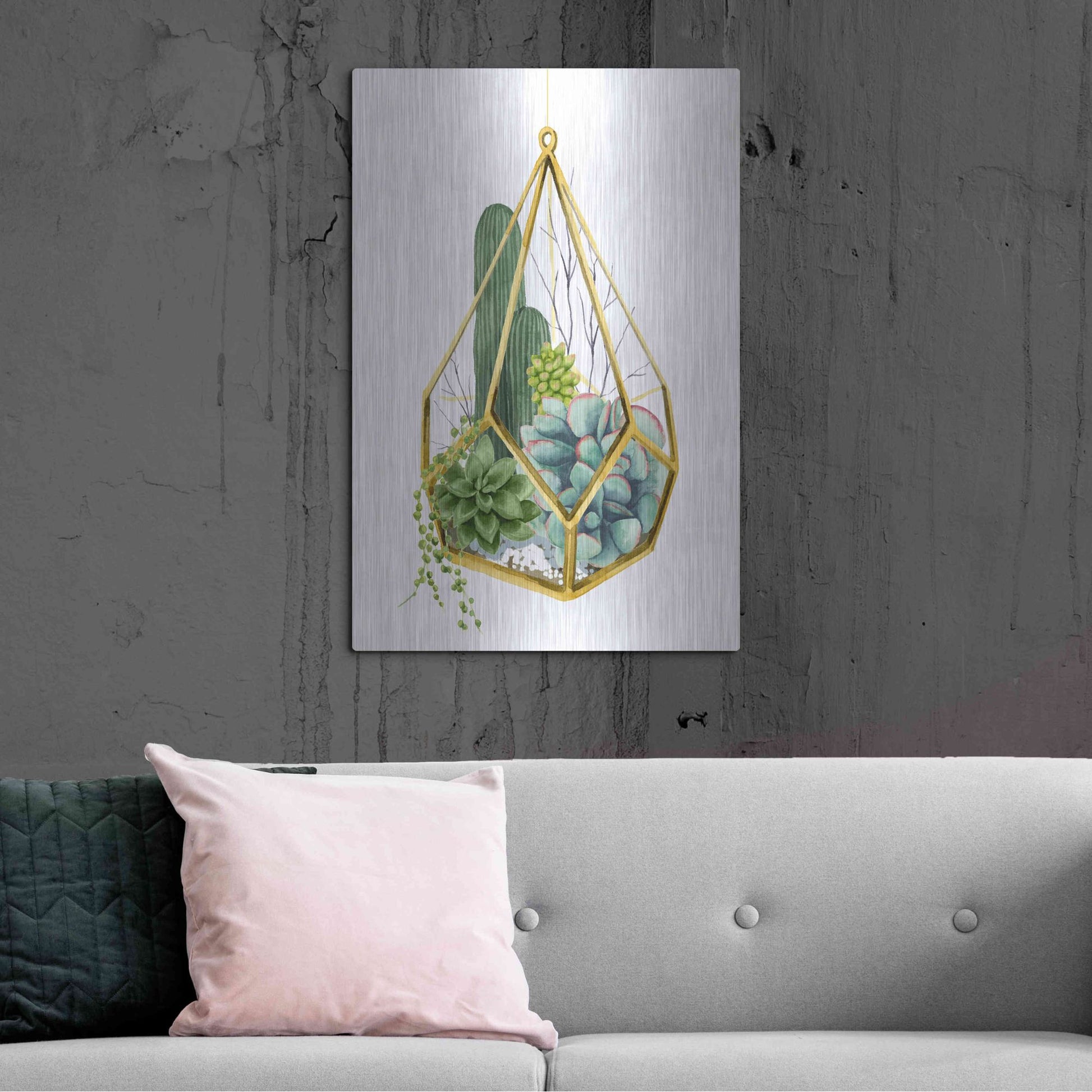 Luxe Metal Art 'Wild Terrarium IV' by Grace Popp, Metal Wall Art,24x36