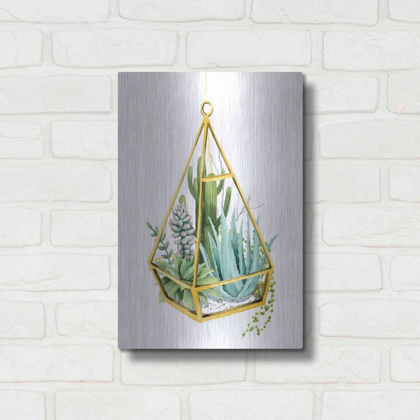 Luxe Metal Art 'Wild Terrarium III' by Grace Popp, Metal Wall Art,12x16