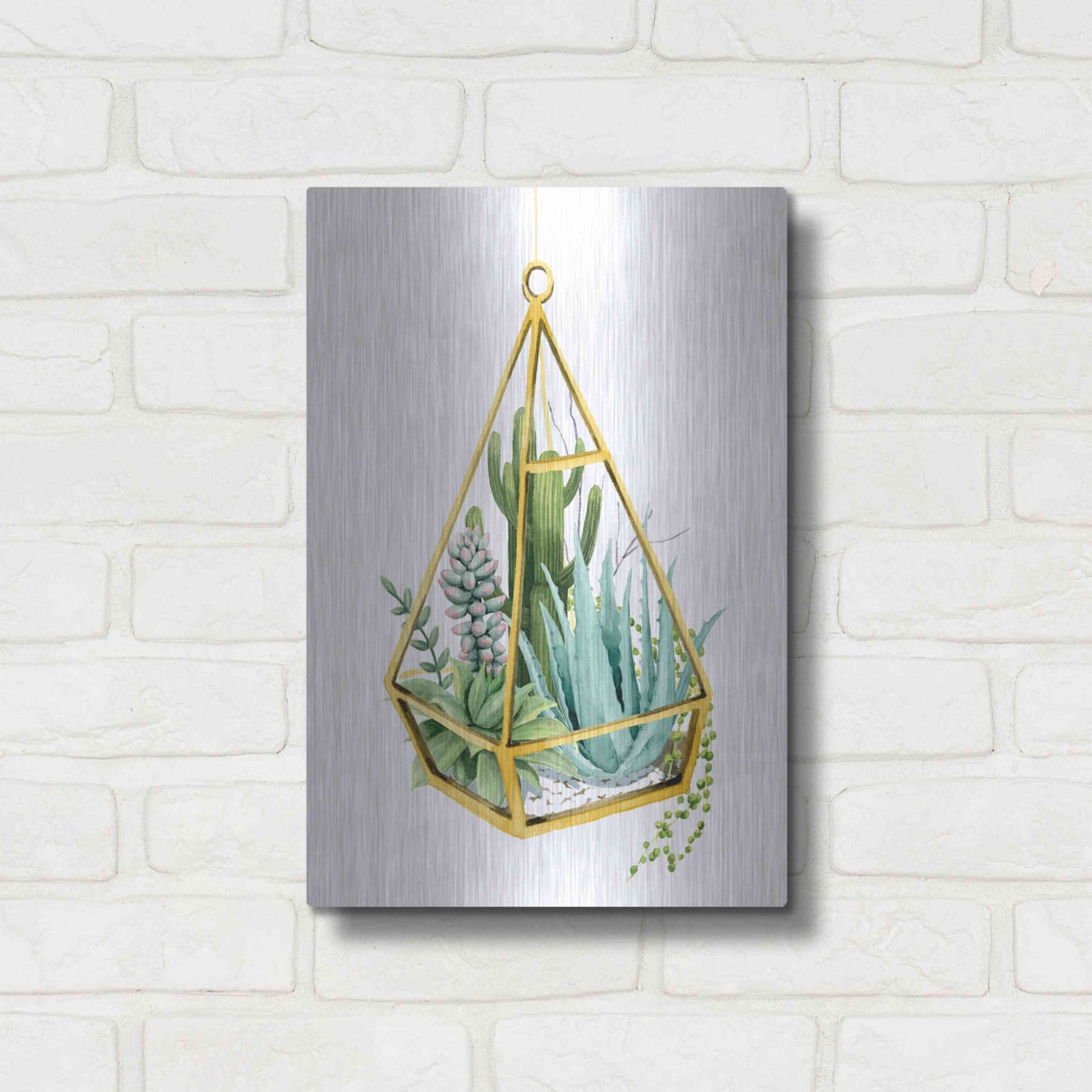 Luxe Metal Art 'Wild Terrarium III' by Grace Popp, Metal Wall Art,12x16