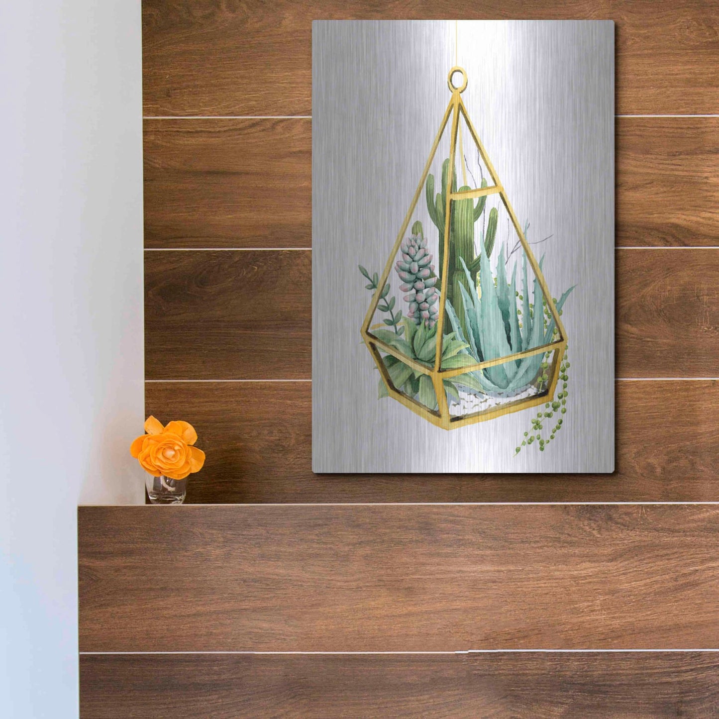 Luxe Metal Art 'Wild Terrarium III' by Grace Popp, Metal Wall Art,12x16