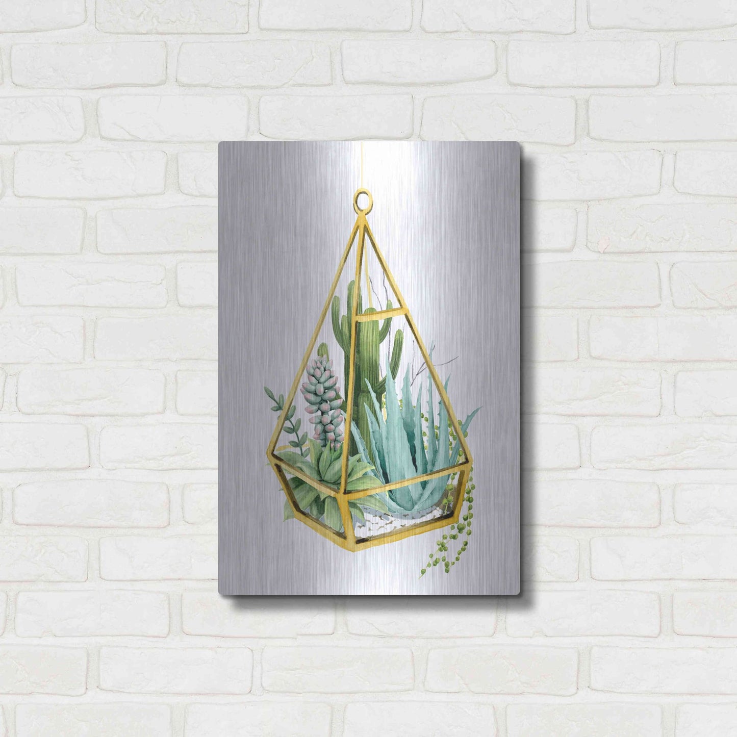 Luxe Metal Art 'Wild Terrarium III' by Grace Popp, Metal Wall Art,16x24