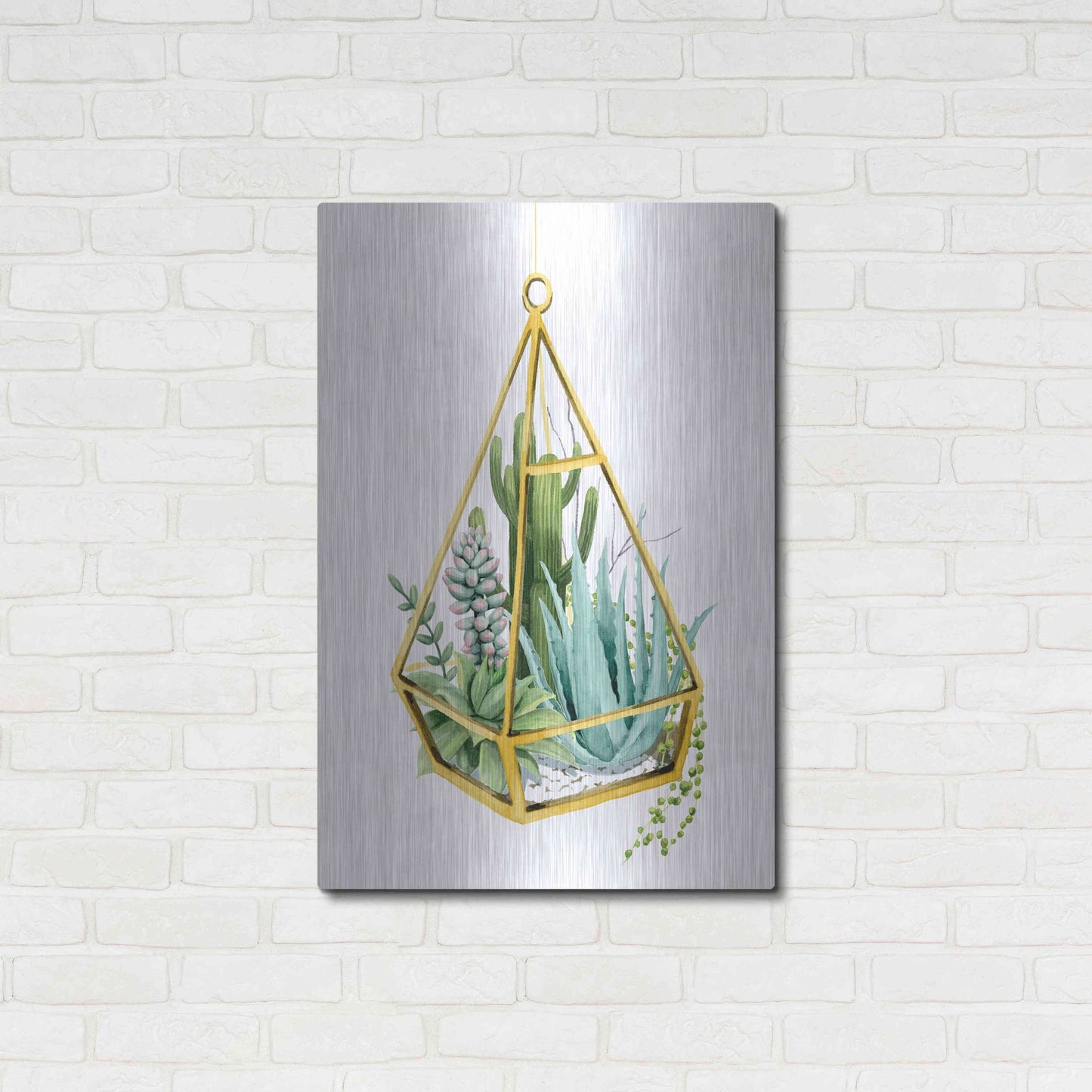 Luxe Metal Art 'Wild Terrarium III' by Grace Popp, Metal Wall Art,24x36