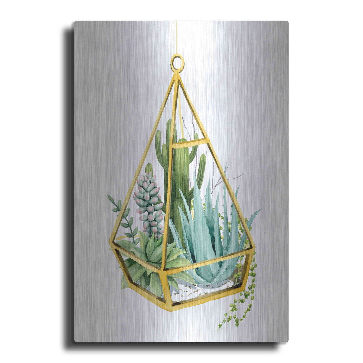 Luxe Metal Art 'Wild Terrarium III' by Grace Popp, Metal Wall Art