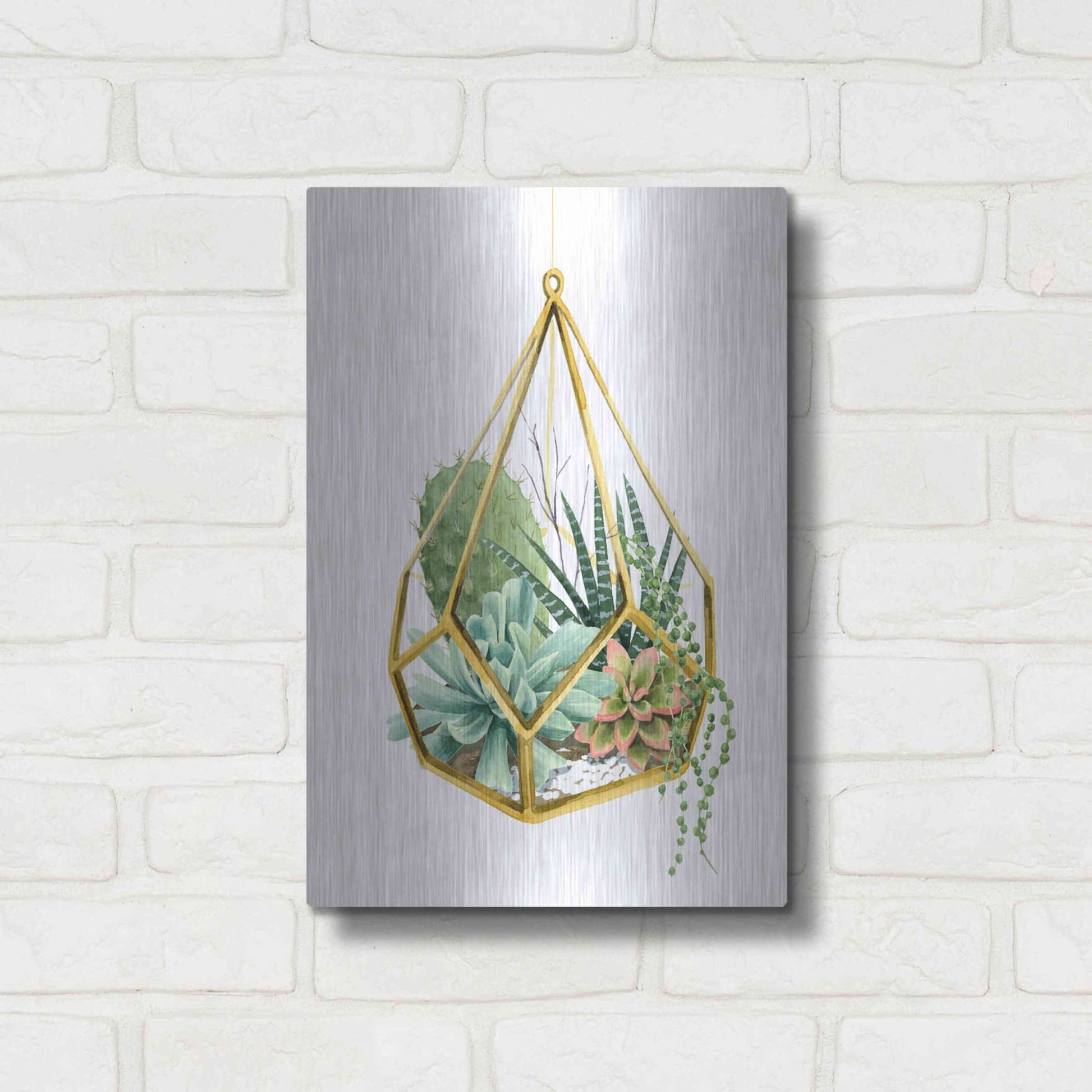 Luxe Metal Art 'Wild Terrarium II' by Grace Popp, Metal Wall Art,12x16