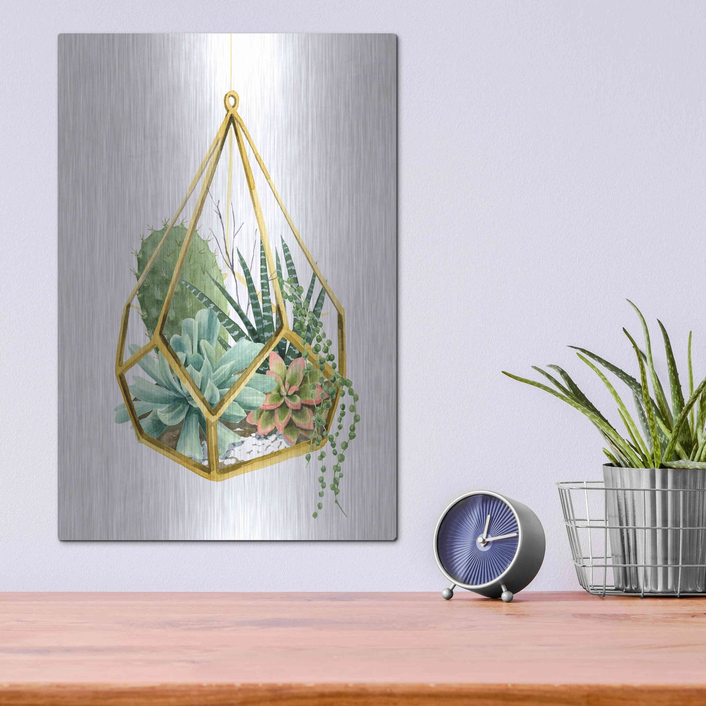 Luxe Metal Art 'Wild Terrarium II' by Grace Popp, Metal Wall Art,12x16