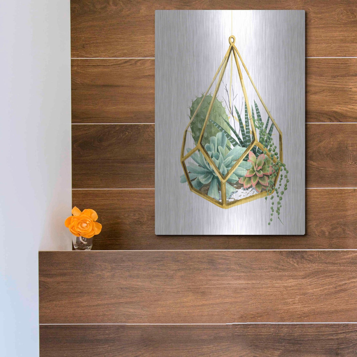 Luxe Metal Art 'Wild Terrarium II' by Grace Popp, Metal Wall Art,12x16